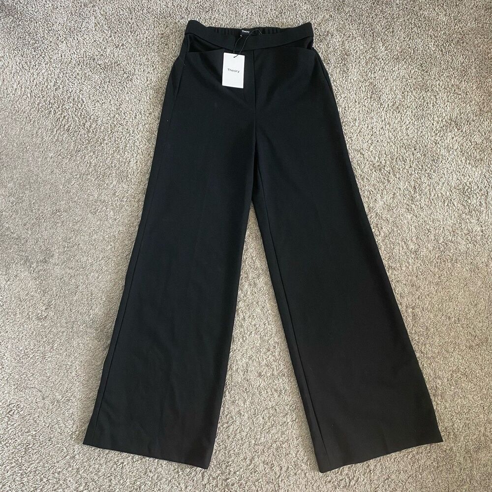 Theory Terena Pant Women's Size 2 Terena PO (Ponte Wide-Leg Pant)